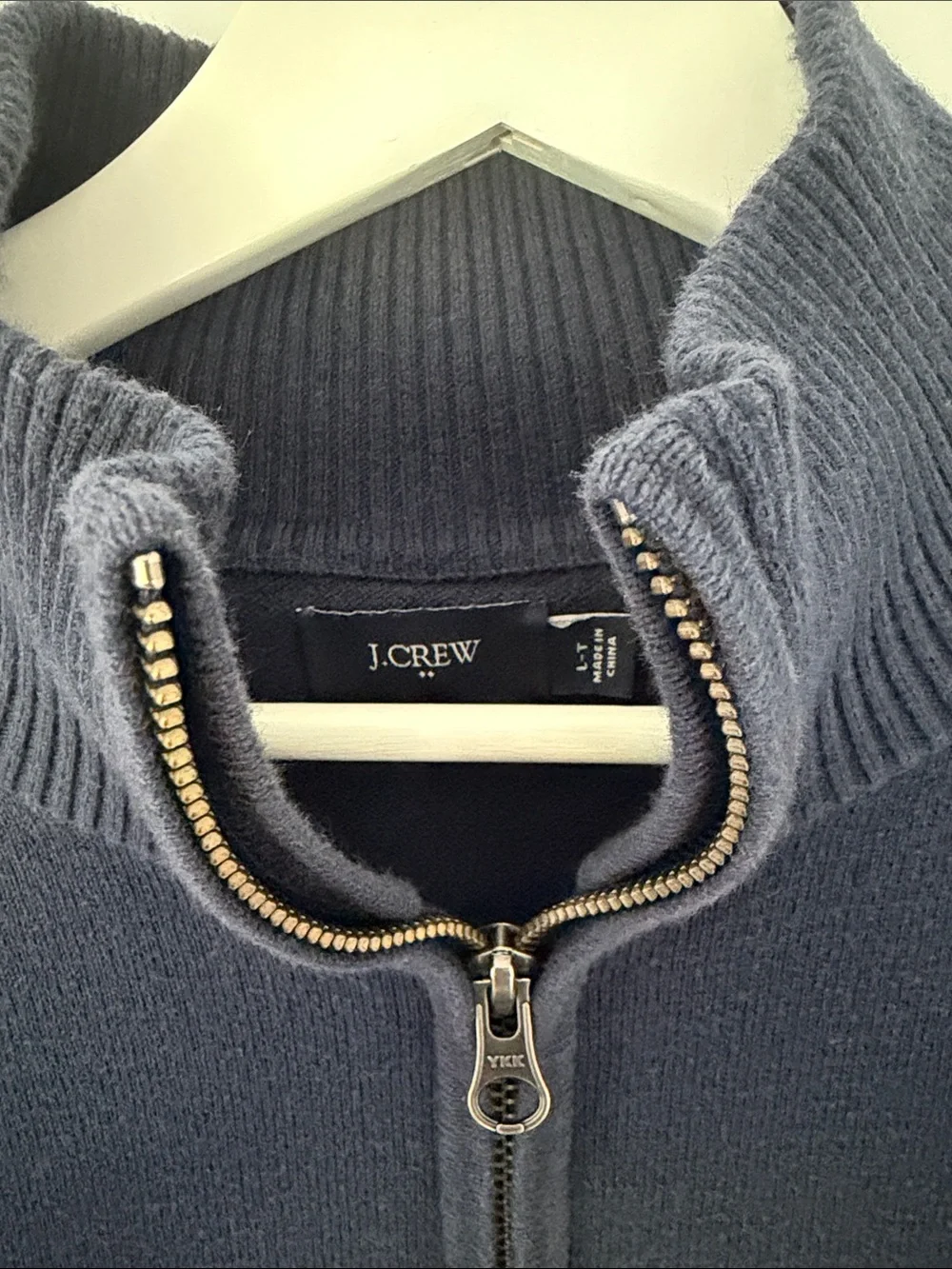 J. Crew Navy Quarter-Zip Mock Neck Sweater
